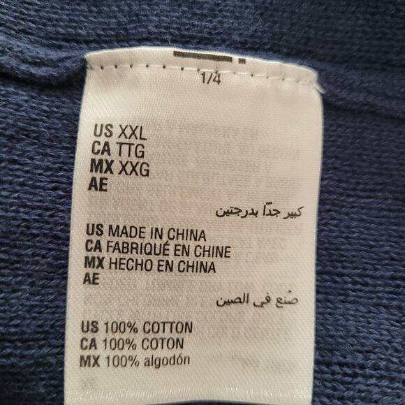 NWT Alfani Mens Blue Stripe Full-Zip Cardigan Sweater 2XL Preppy Modern Casual - Picture 9 of 10